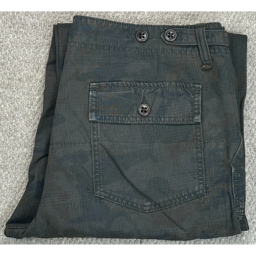 Hugo Boss Button Fly Slash Pockets Men's Camo Khaki Pants Size 36x33